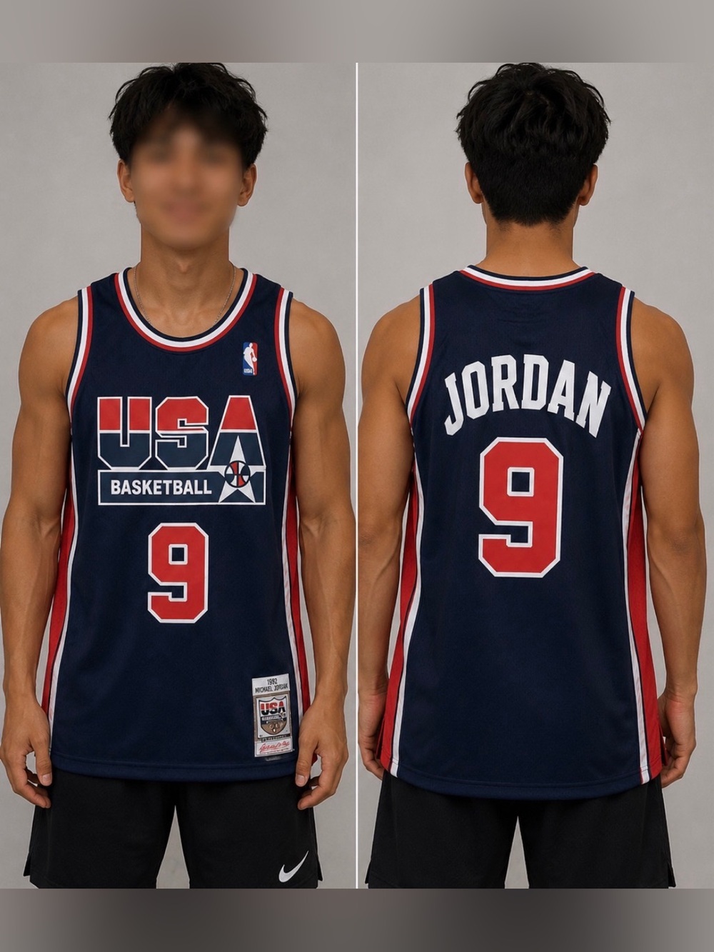 Michael Jordan #9USA Basketball Rare Retro Men Large  Printed Jersey